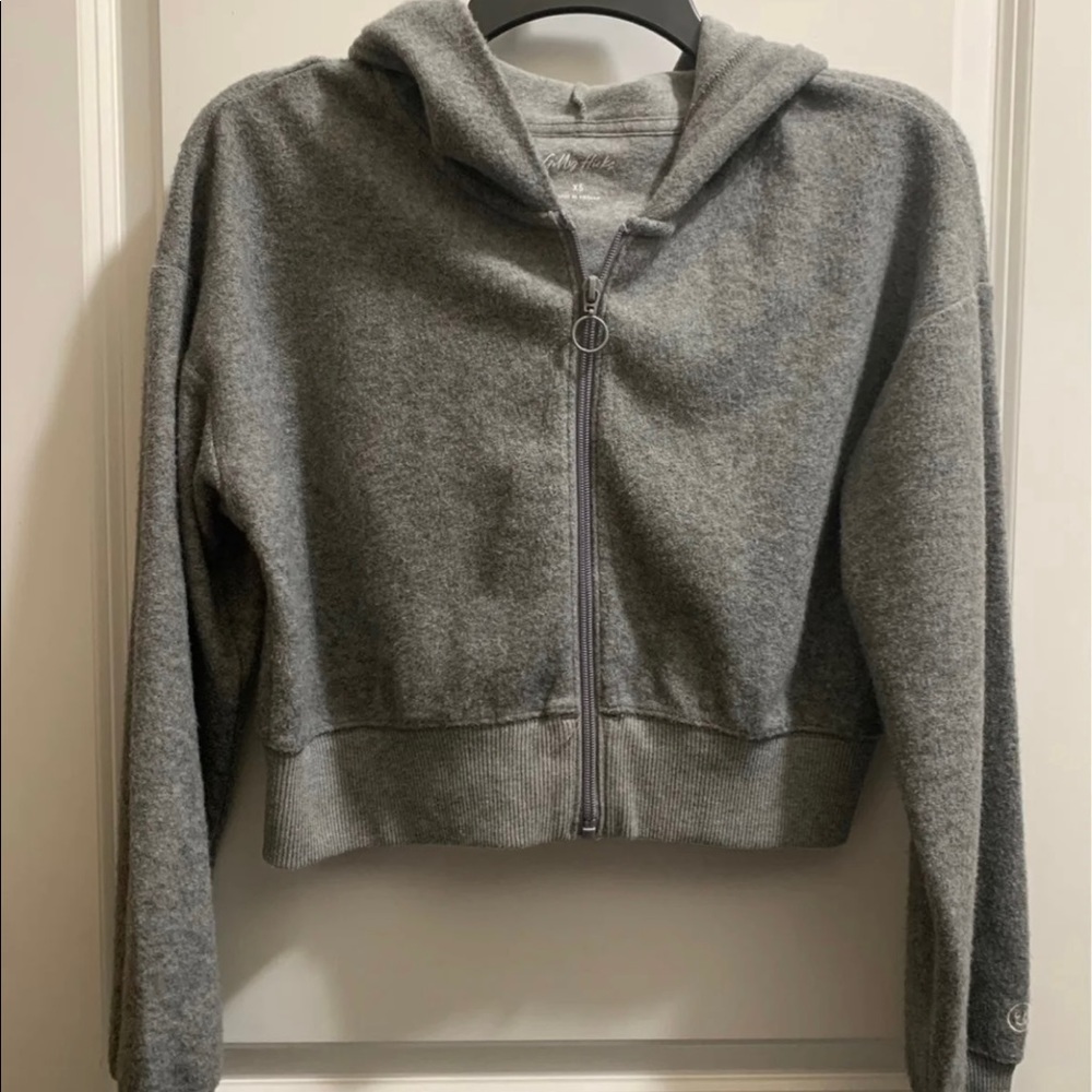 Hollister full zip crop hoodie